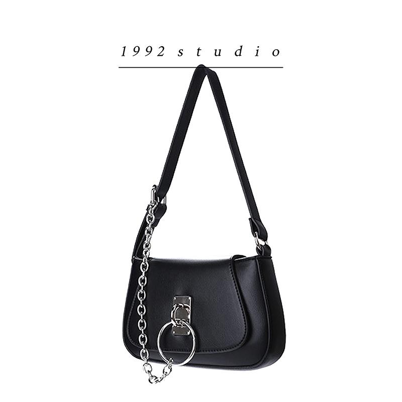 Túi xách nữ 1992 s t u d i o / CARYN BAG / màu đen 2 dây đeo vai, đeo chéo phối xích phụ kiện sành điệu