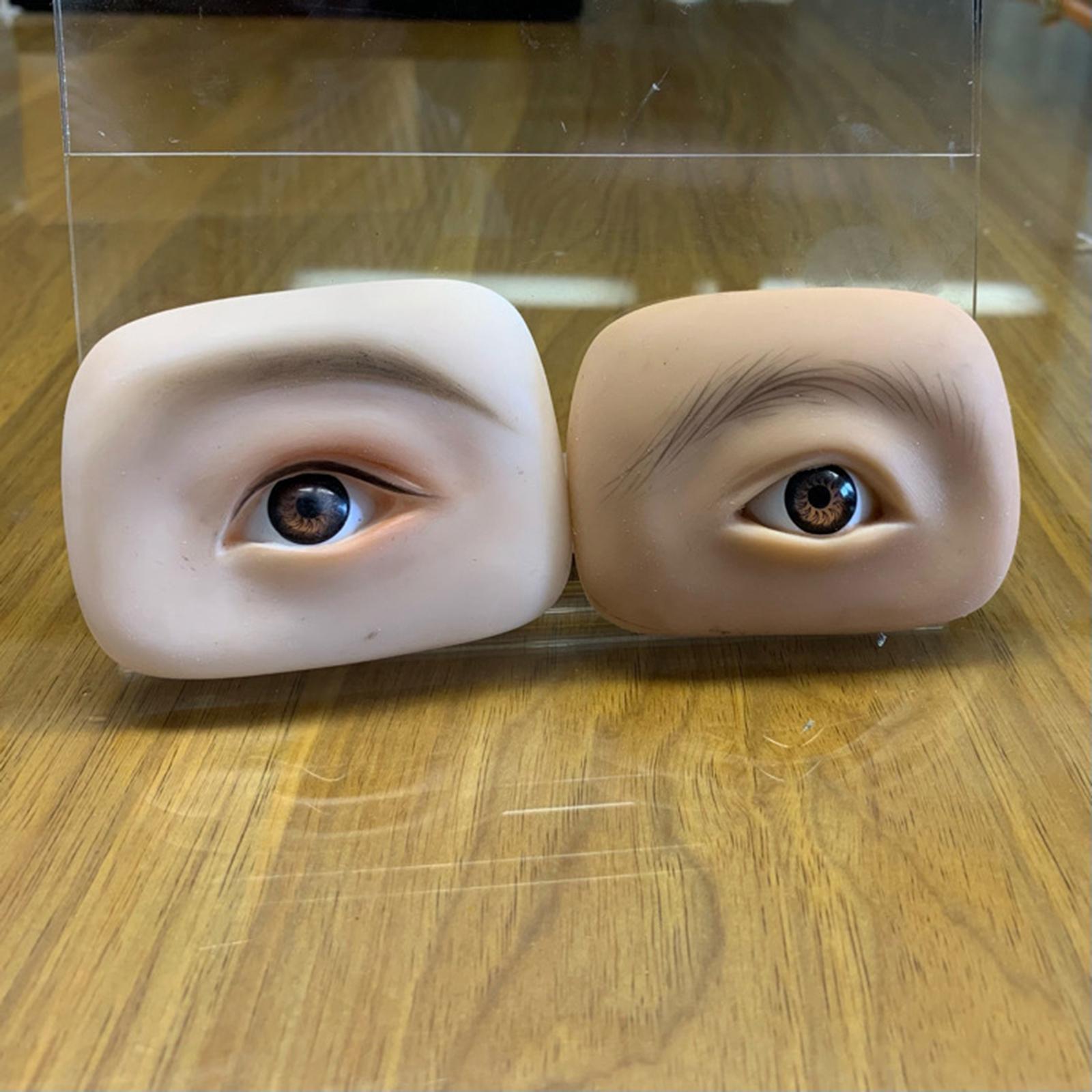 Silicone Eye model, makeup Practice Makeup Supplies Brown Left