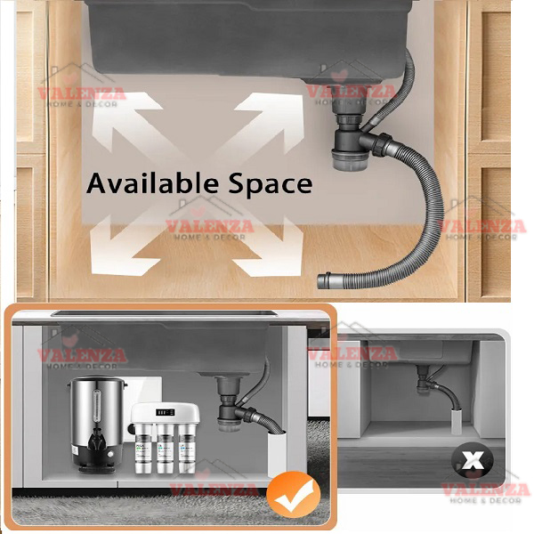 Bồn chậu rửa chén bát 1 hố lớn 78x46cm sus304 nano đen Valenza dày 3,5li kèm chậu phụ inox, bộ xả to ngăn mùi-Hàng chính hãng