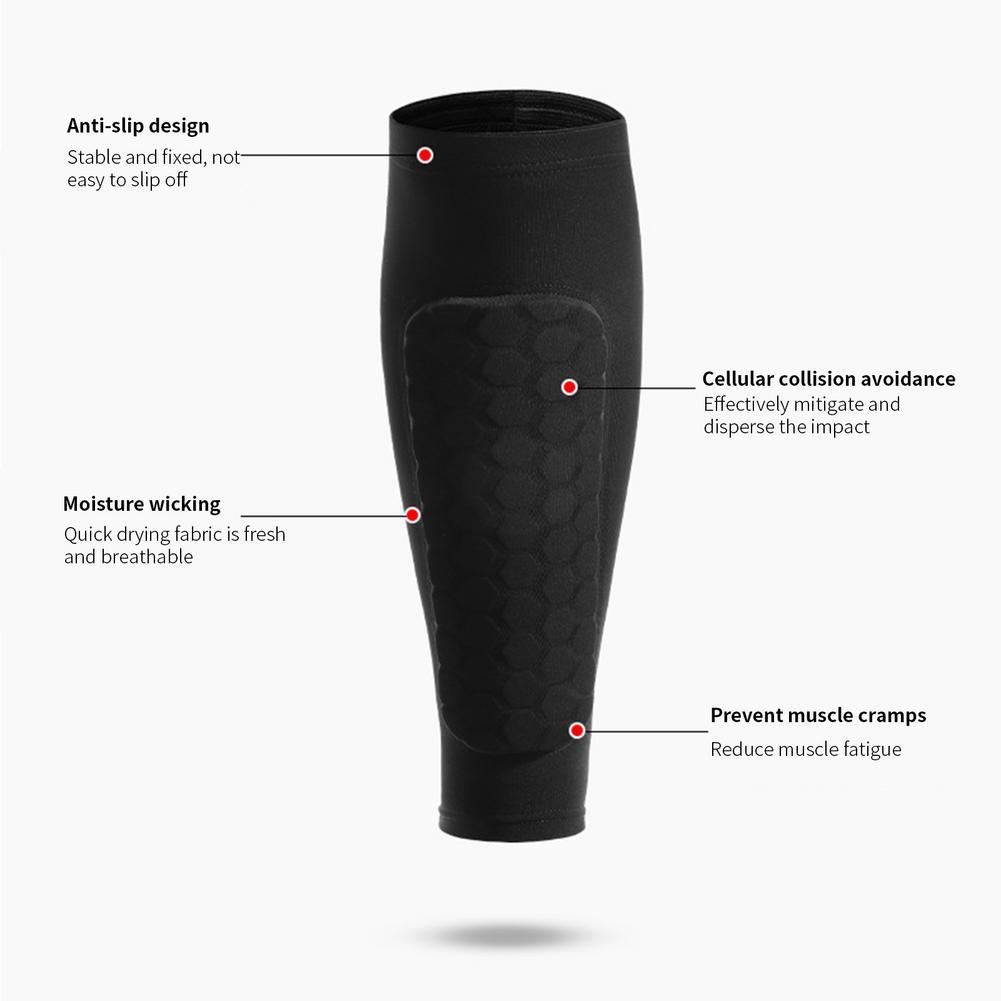 Bóng đá bóng đá bóng đá thể thao ngoài trời Shin Guard Pads Nén Nửa tay áo bảo hộ chân tay áo dài tay Size: XL