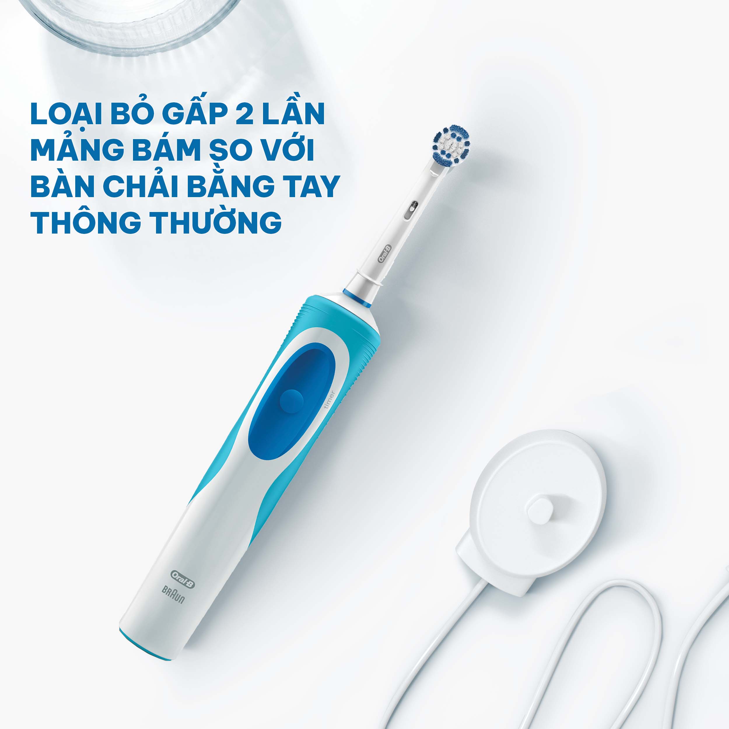 Bàn chải đánh răng điện Oral-B Vitality Precision Clean Blue D12.513- Hàng chính hãng 100%