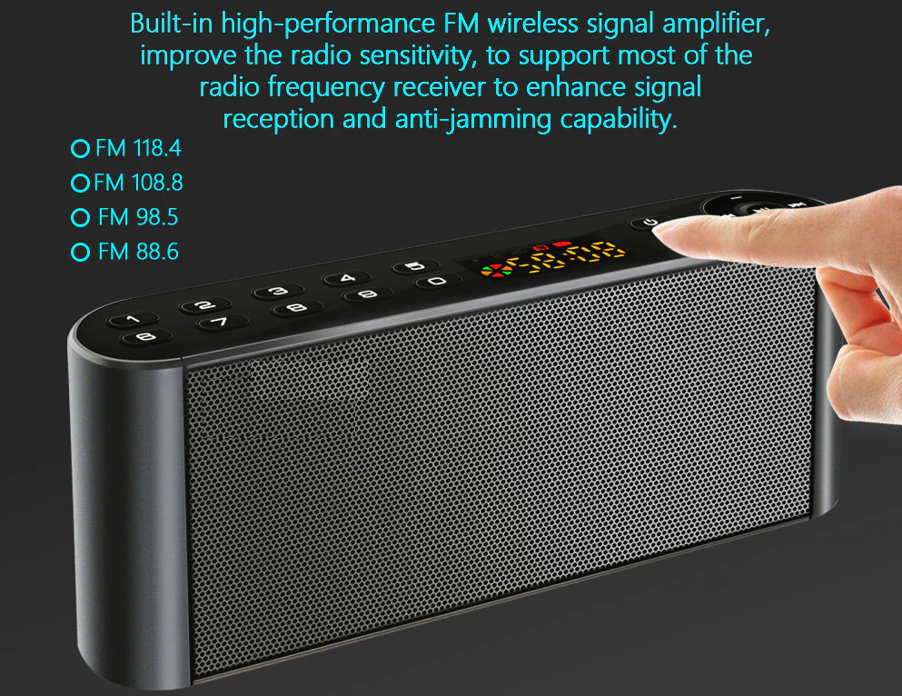 Loa Buetooth Speaker Q8 PF161 siêu Bass âm thanh chuẩn Hifi Đen Loa di động