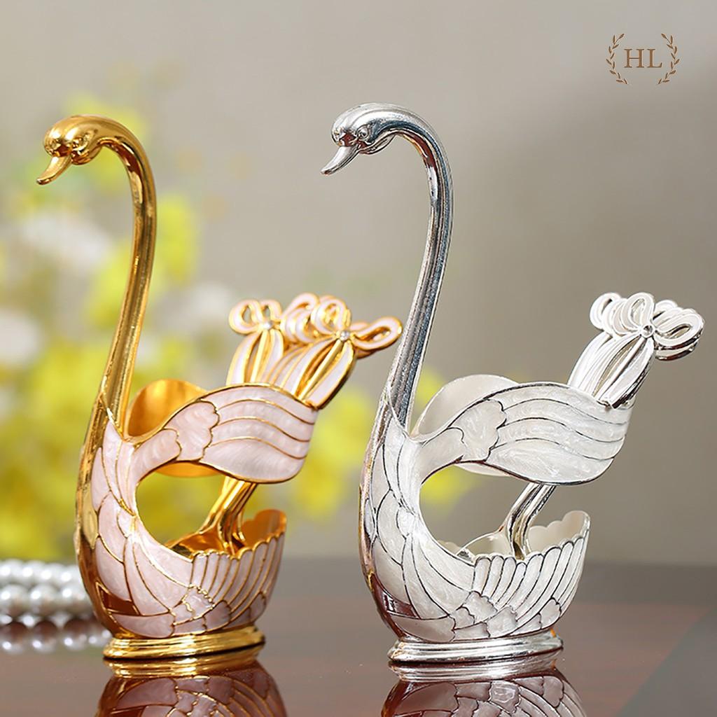 BỘ THÌA NĨA THIÊN NGA HỢP KIM ĐÍNH ĐÁ CÓ NƠ | LẴNG THIÊN NGA HỢP KIM KÈM THÌA HOẶC RĨA MẠ VÀNG CAO CẤP