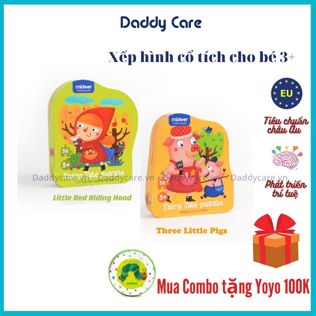 Bộ Xếp Hình Cho Bé Mideer Fairy Tale Puzzle Chuyện Cổ Tích, Đồ Chơi Giáo Dục Trẻ Em Từ 1,2,3,4,5,6,7 Tuổi (Nhiều Chủ Đề)