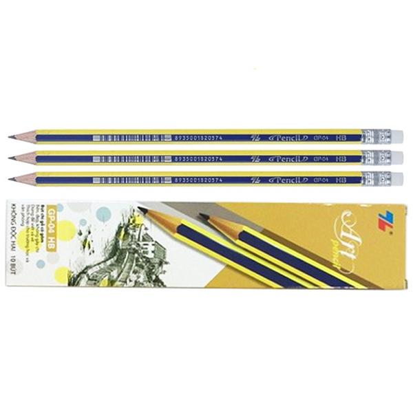 Bút Chì Gỗ HB Thiên Long GP-04 - Thân Sọc Xanh Vàng
