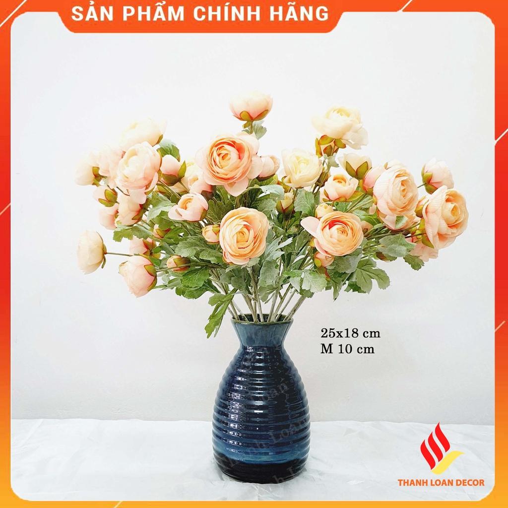 Bình hoa gốm sứ Bát Tràng trang trí phòng khách cỡ trung cao 25 cm - 32 cm - Men xanh hỏa biến
