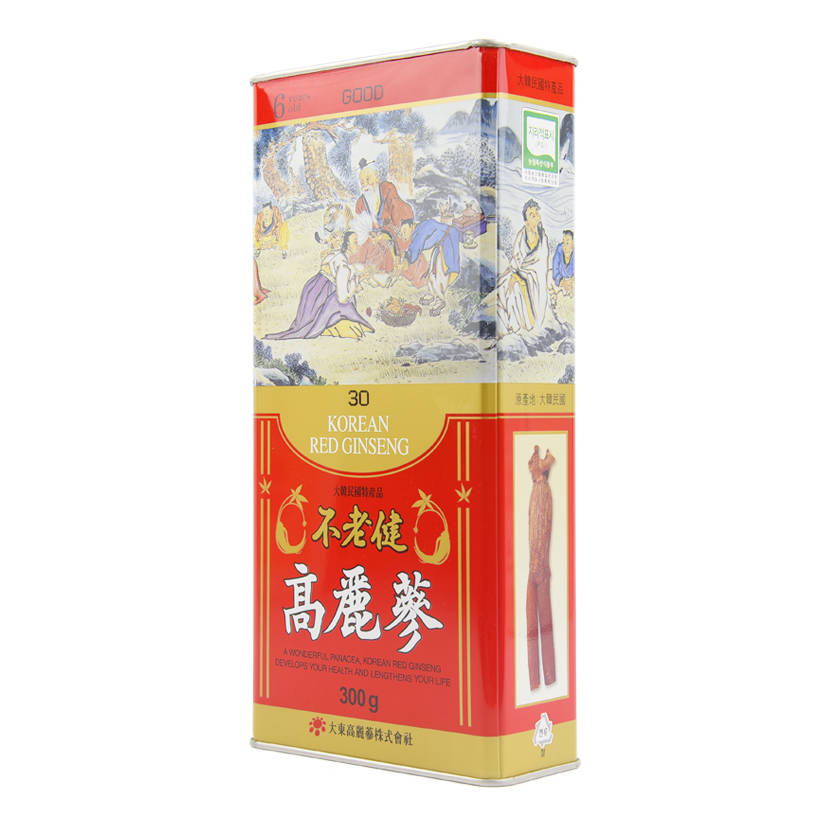 Hộp Hồng sâm khô nguyên củ Daedong Korea loại GOOD Size 30 - 300 Grams