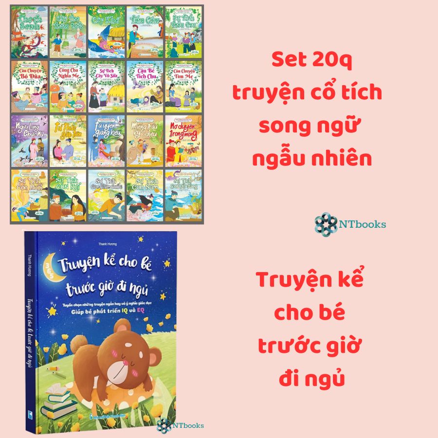 Sách - Truyện Set 20 Quyển Truyện Cổ Tích Ngẫu Nhiên Hay Cho Bé, Mẫu Truyện Cho Bé Trước Giờ Đi Ngủ