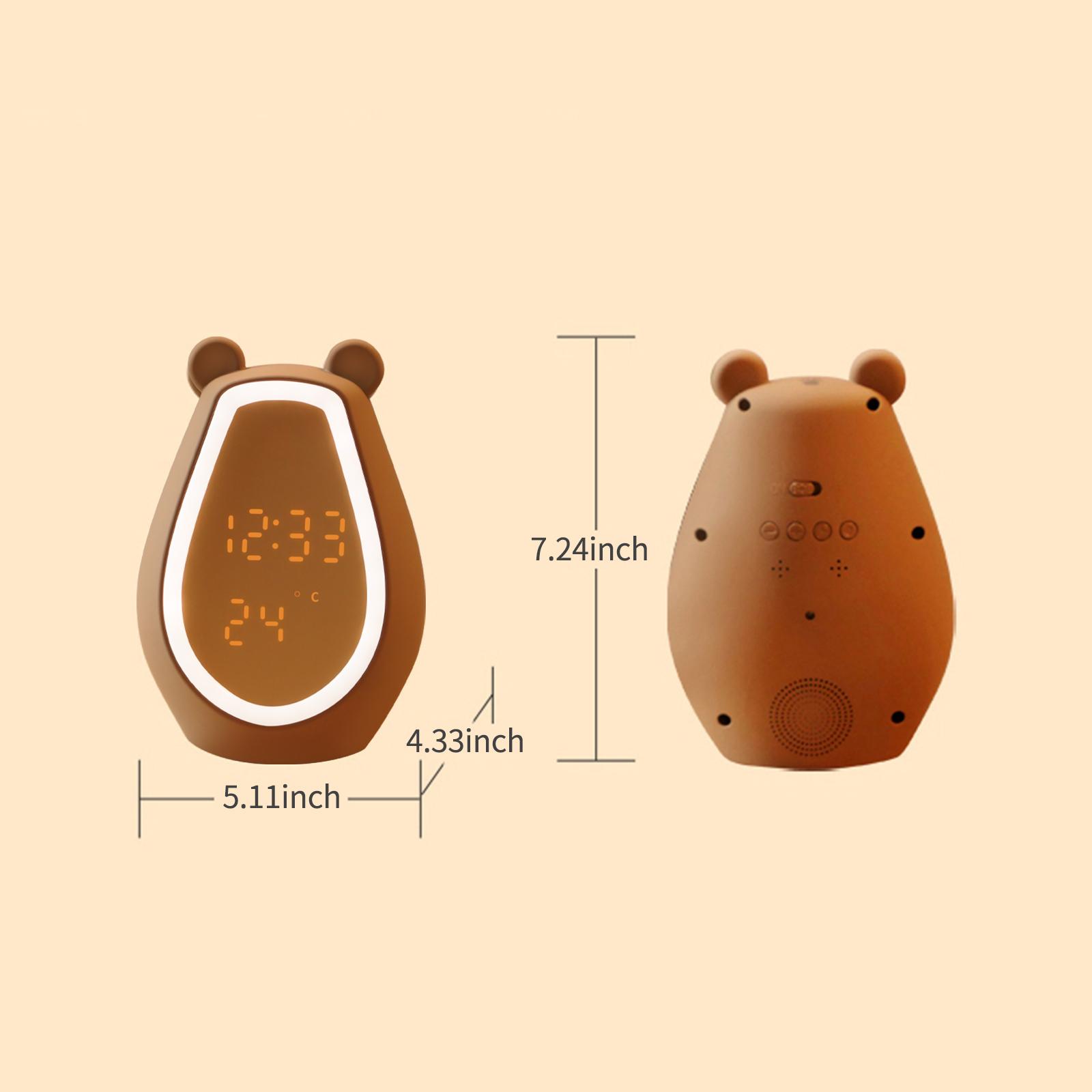 Đồng Hồ Báo Thức Bear Có Thể Sạc Lại Hỗ Trợ Loa Bt Chức Năng Báo Lại Định Dạng 12 / 24H