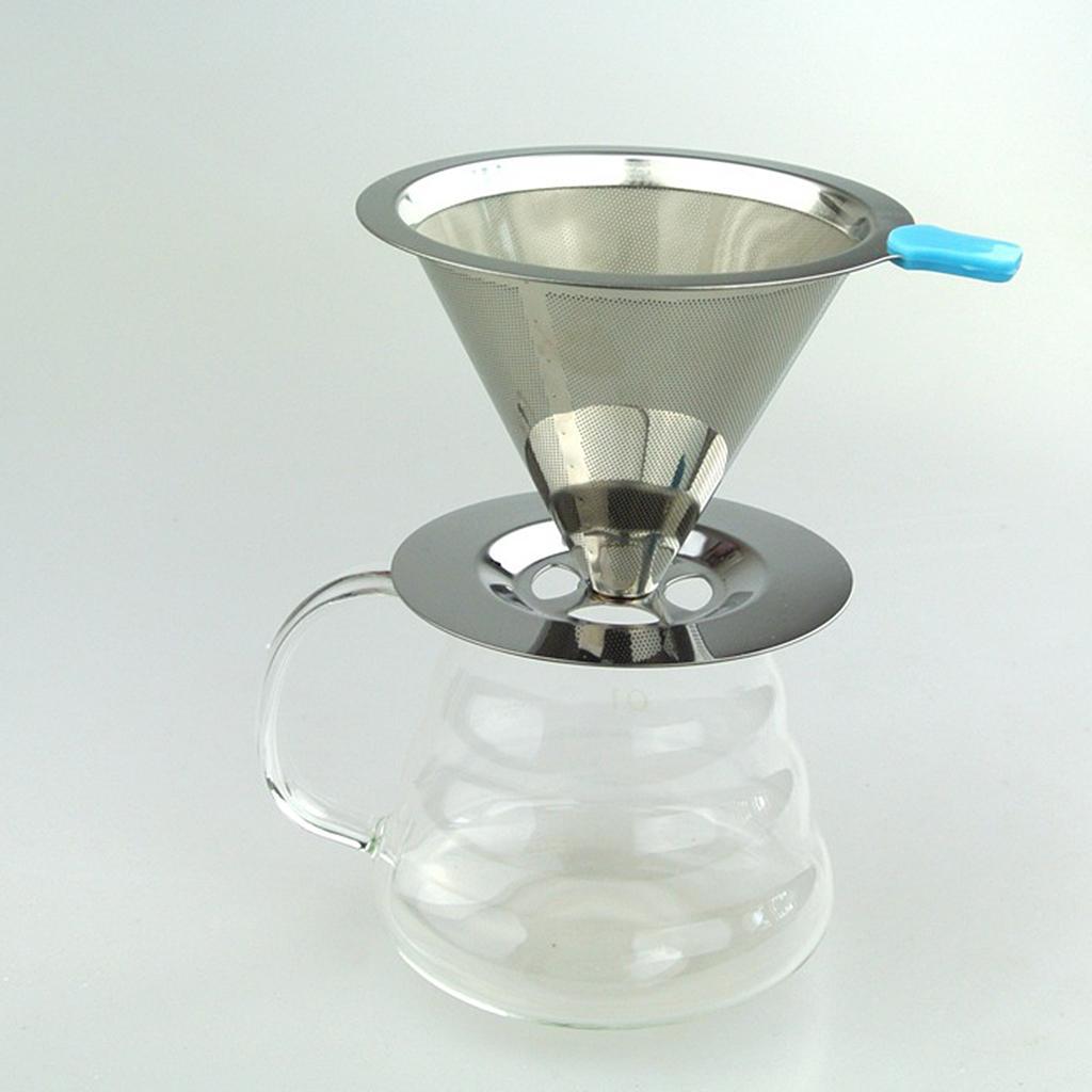 2x Stainless Pour Over Drip Mesh Coffee Tea Cone Filter Holder Maker #2 115mm