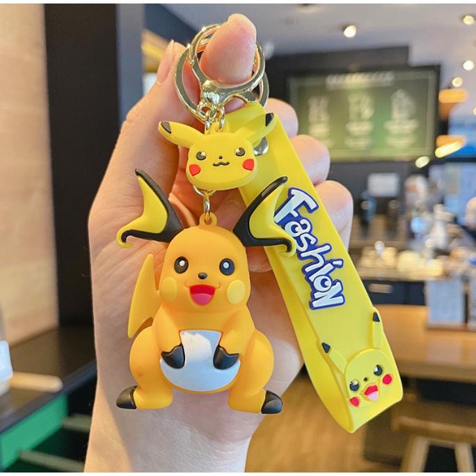 Chìa móc khóa Anime pokemon raichu Pikachu 3 cấp