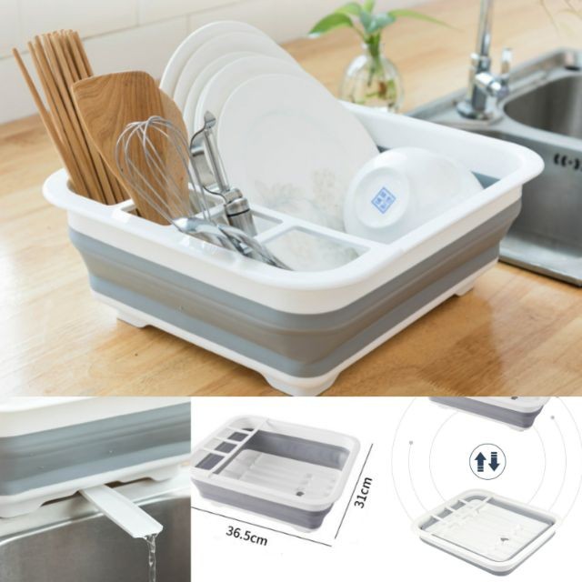 Giá úp chén kiêm rổ gấp gọn thông minh - July