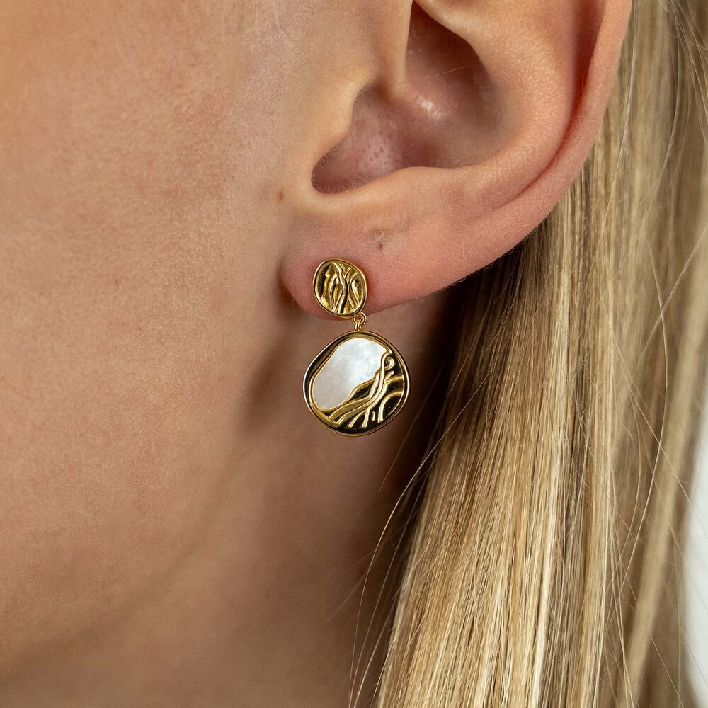 Bông Tai Ngọc Trai FW Thiết Kế UK Style (Mother of Pearl Sea) - MOON Jewelry