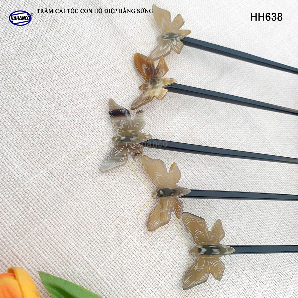 Trâm Cài Tóc Hồ Điệp Bằng Sừng HAHANCO Phụ Kiện Cài Tóc Cho Phái Nữ - HH638