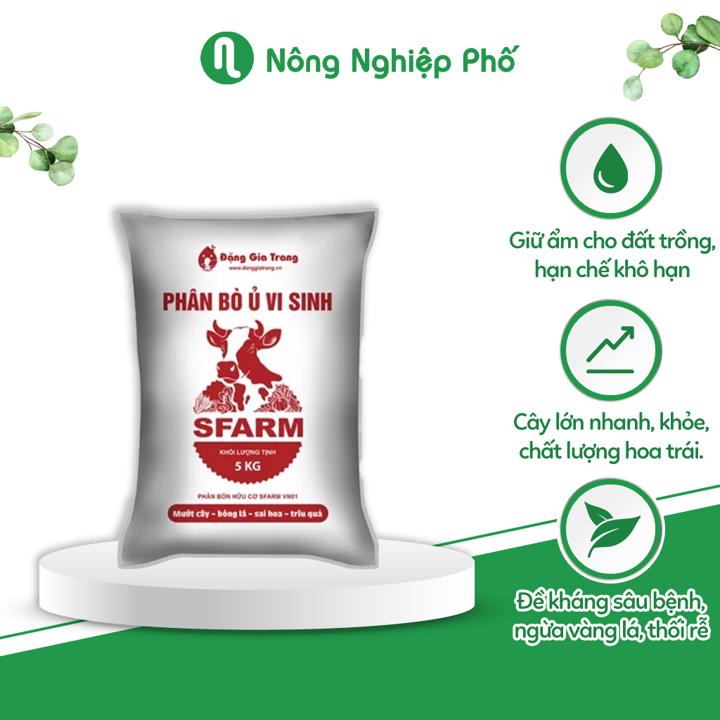 Phân bò ủ vi sinh SFARM đã qua xử lý - Túi 5kg