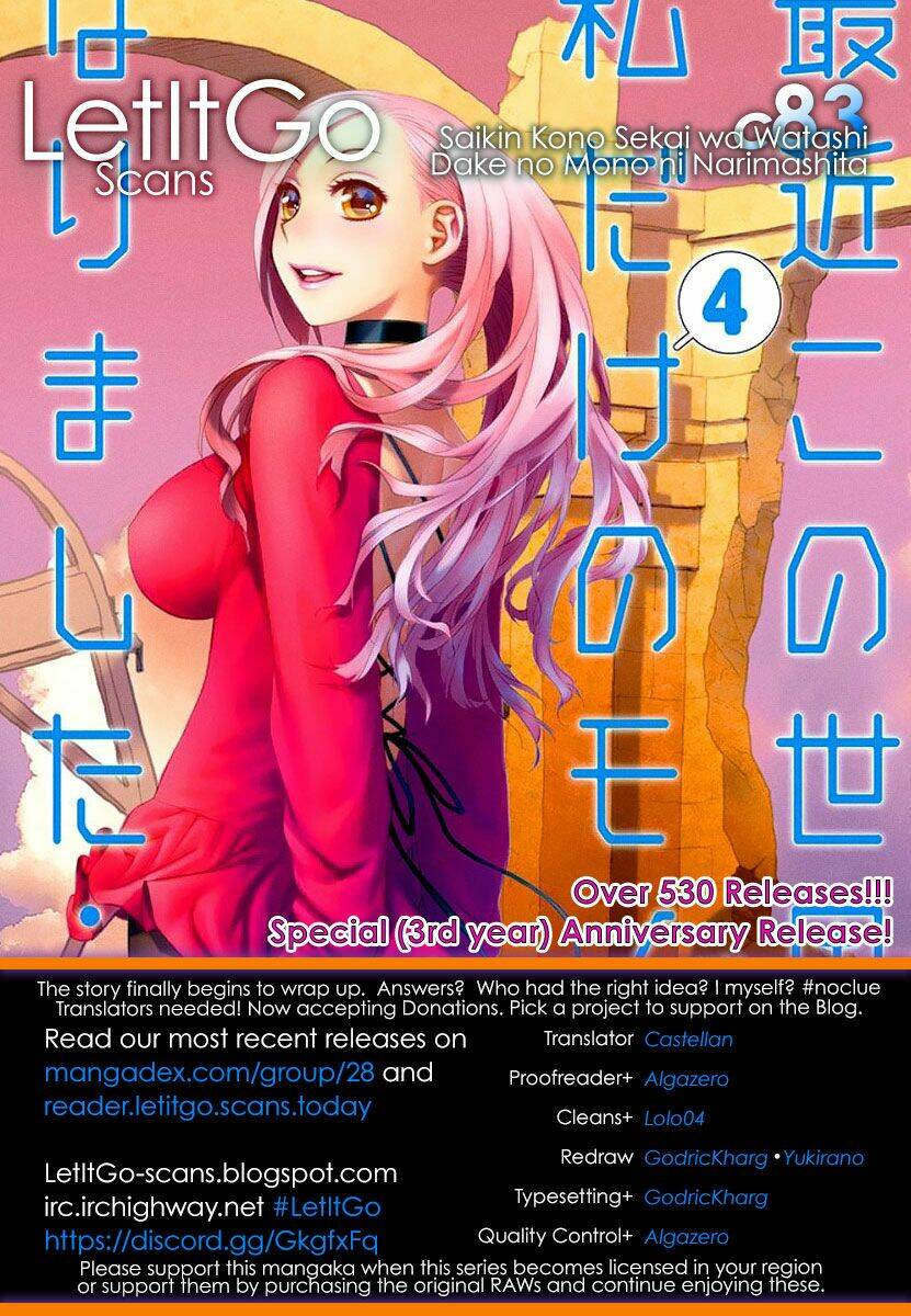 saikin kono sekai wa watashi dake no mono ni narimashita...... chapter 83 5
