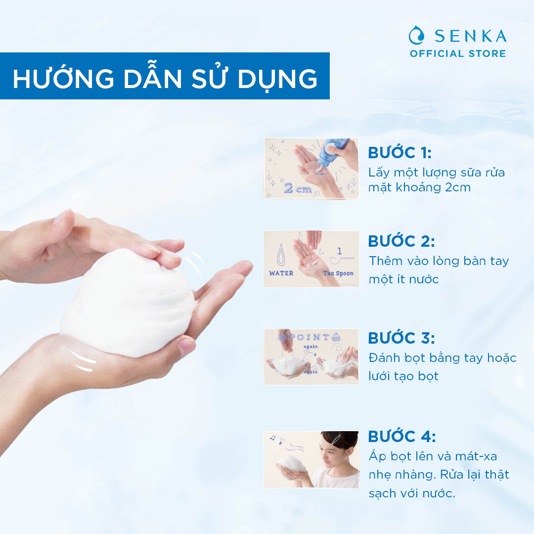 Sữa Rửa Mặt Tạo Bọt Chiết Xuất Đất Sét Trắng Senka Perfect White Clay New 14840 (120g)