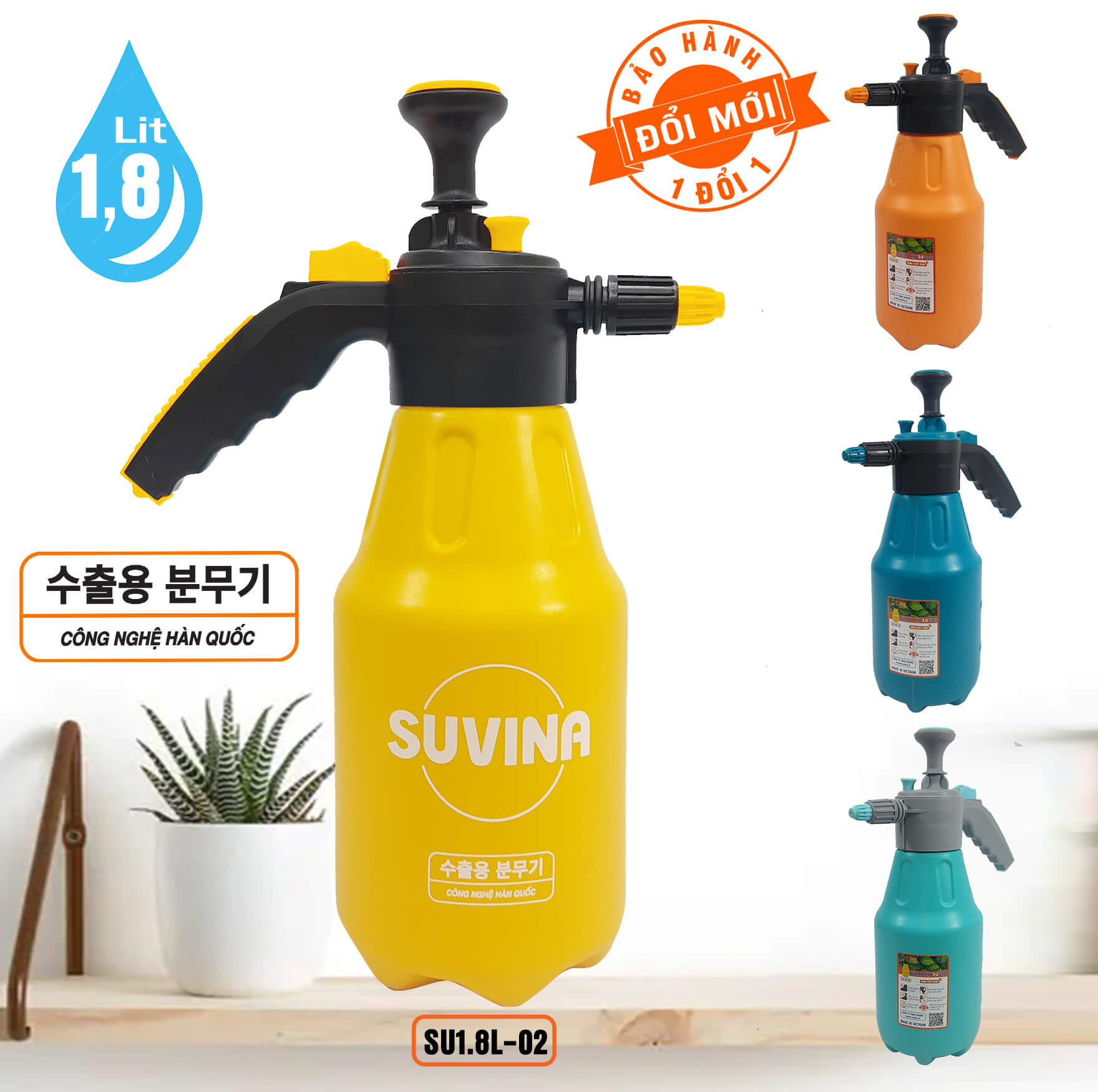 Bình Xịt Phun Sương Tưới Cây 1.8L Chính Hãng SUVINA