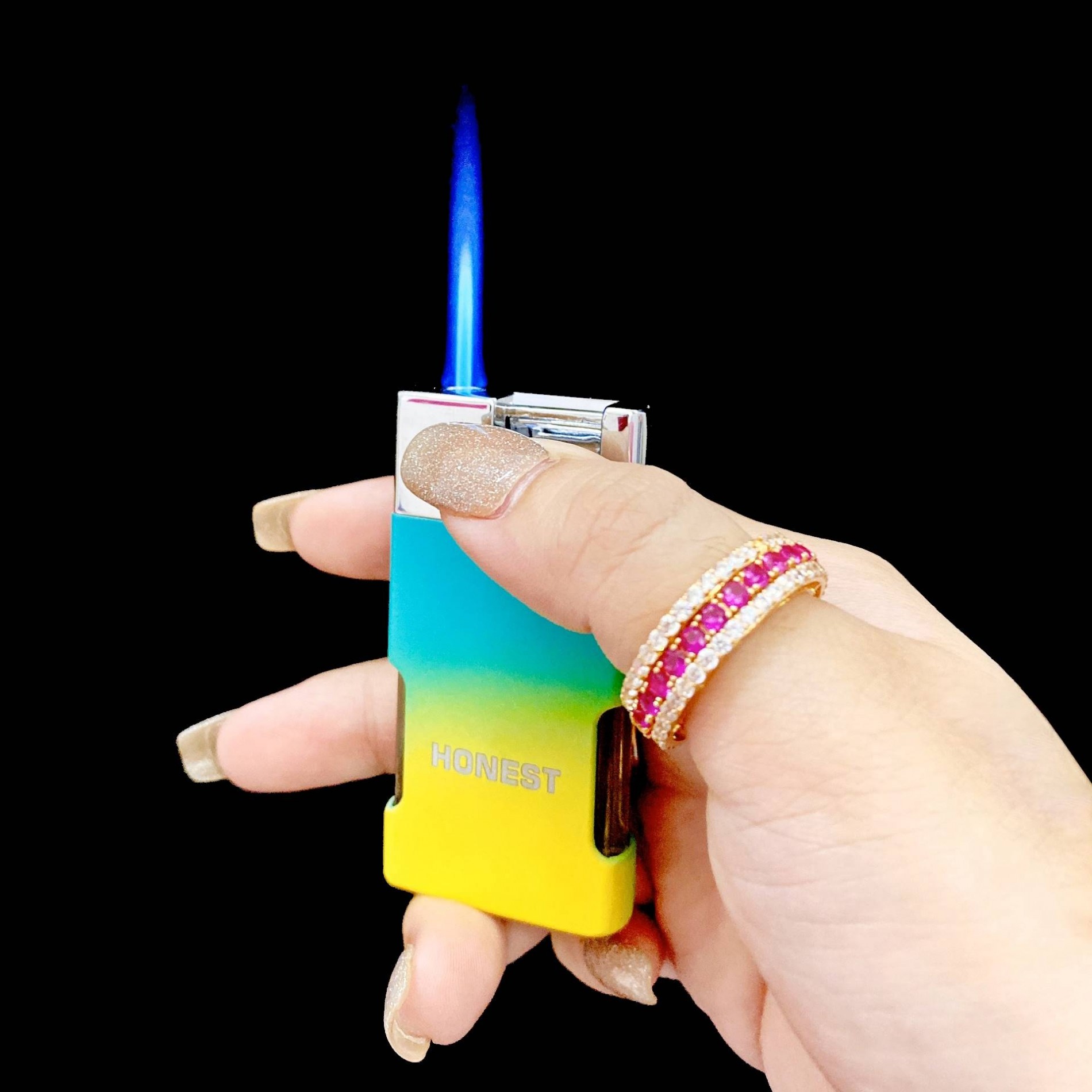 Hột quẹt bật lửa khè HONEST 538 màu cầu vòng siêu đẹp
