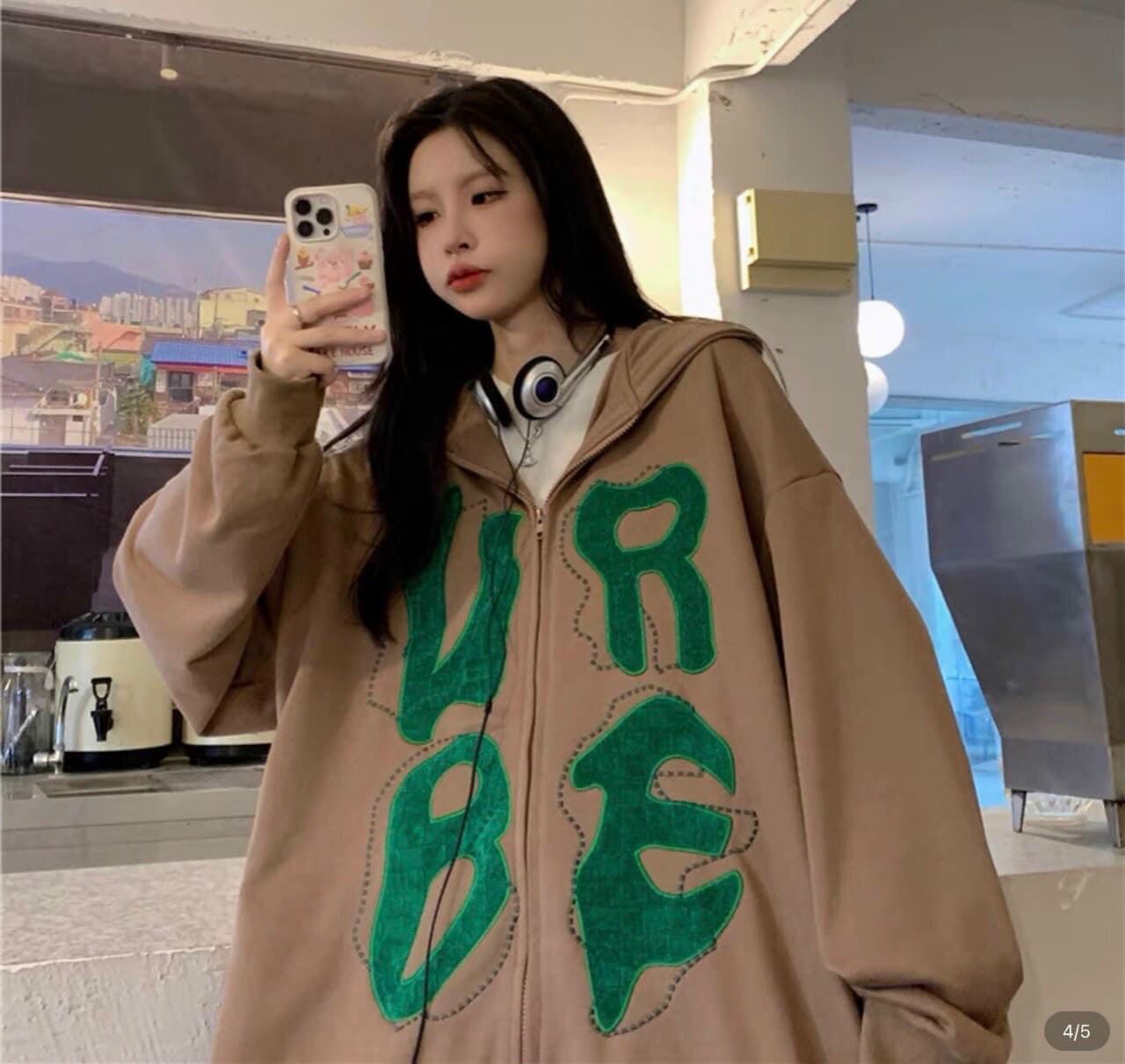 Áo Khoác Nỉ Hoodies, Áo Khoác Nam Nữ In URBE Chữ Lớn Cực Đẹp From Rộng Mẫu Mới Siêu Xịn, áo khoác nỉ cặp đôi in chữ UBRE tay phồng zip basic unisex phong cách ulzzang đi phố