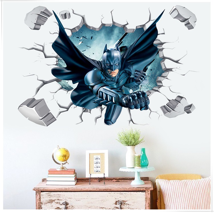 Decal dán tường 3D Người dơi - decal batman