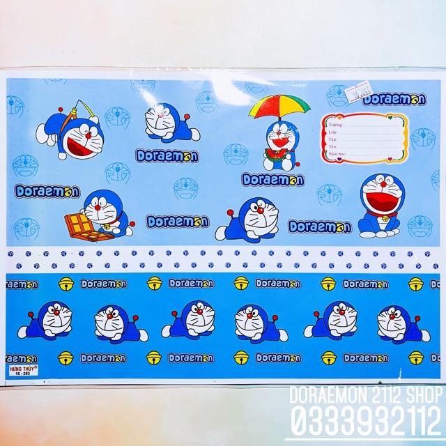 Combo 10 bìa bao tập Doraemon có nhãn tên