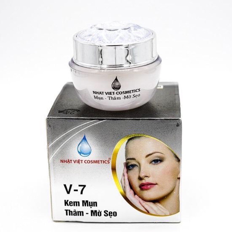 KEM NHẬT VIỆT COSMETICS NGỌC TRAI ĐEN_ SỮA ONG CHÚA_ MỤN, THÂM, SẸO ( V7,8G)