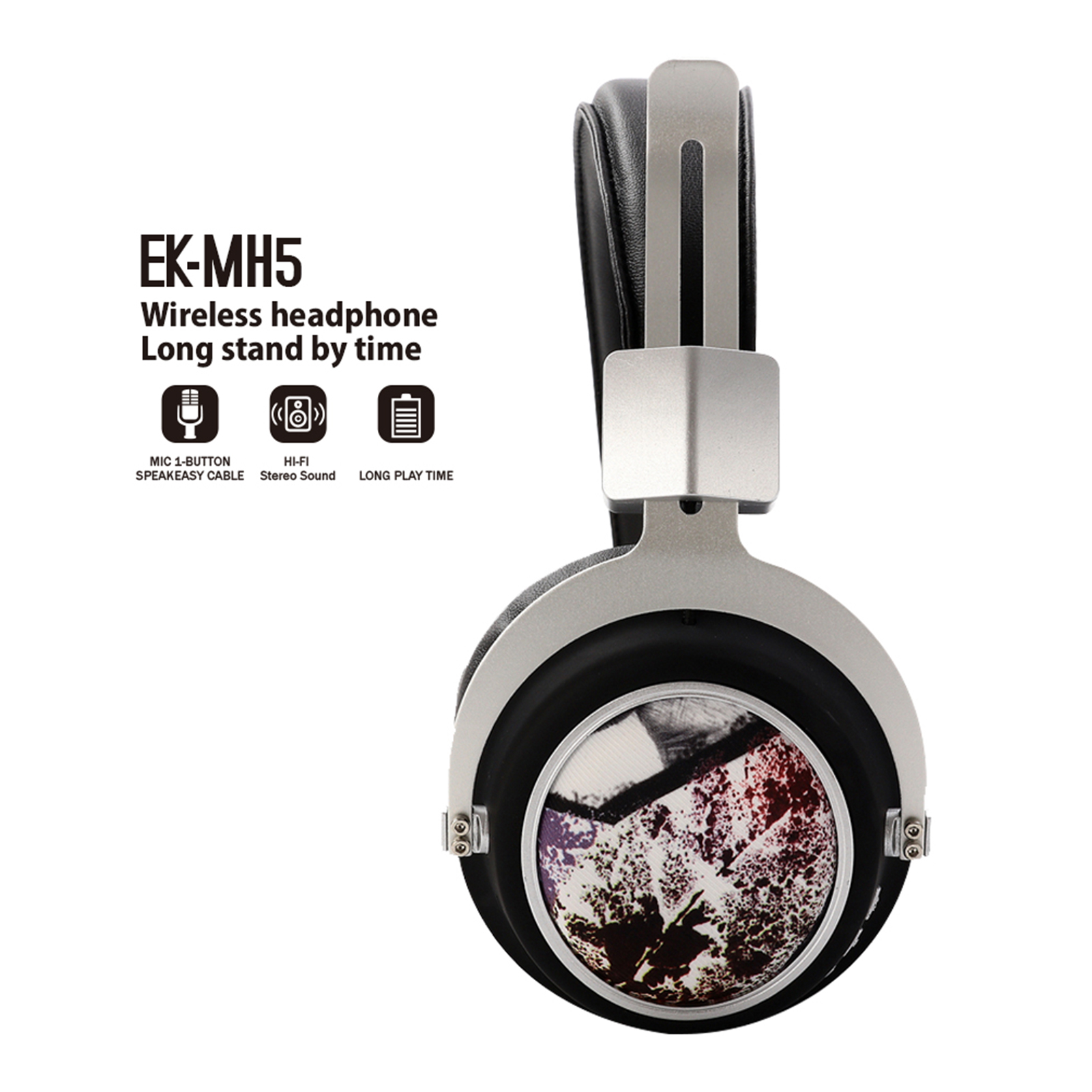 Tai Nghe Không Dây MH5 BT5.0 Với Micrô Âm Thanh Nổi HiFi Chức Năng FM