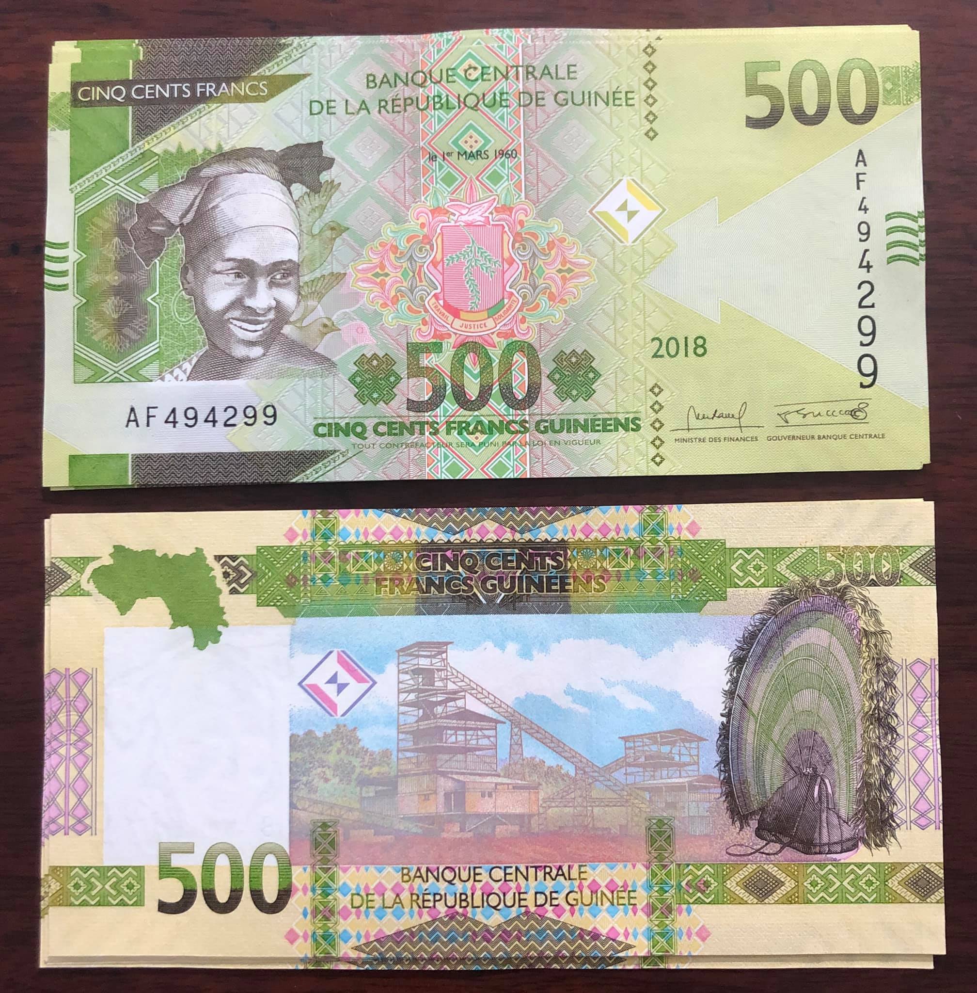 Tờ tiền cổ Guinea 500 Francs, quốc gia châu phi xa xôi