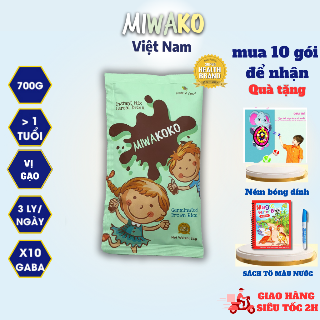 Sữa Hạt MIWAKOKO Vị  ca cao gói 30g x 1 gói Date 30/03/2025
