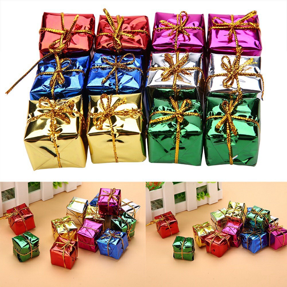 Combo 12 Hộp Quà Xinh Xắn Trang Trí Giáng Sinh Cây Thông Noel