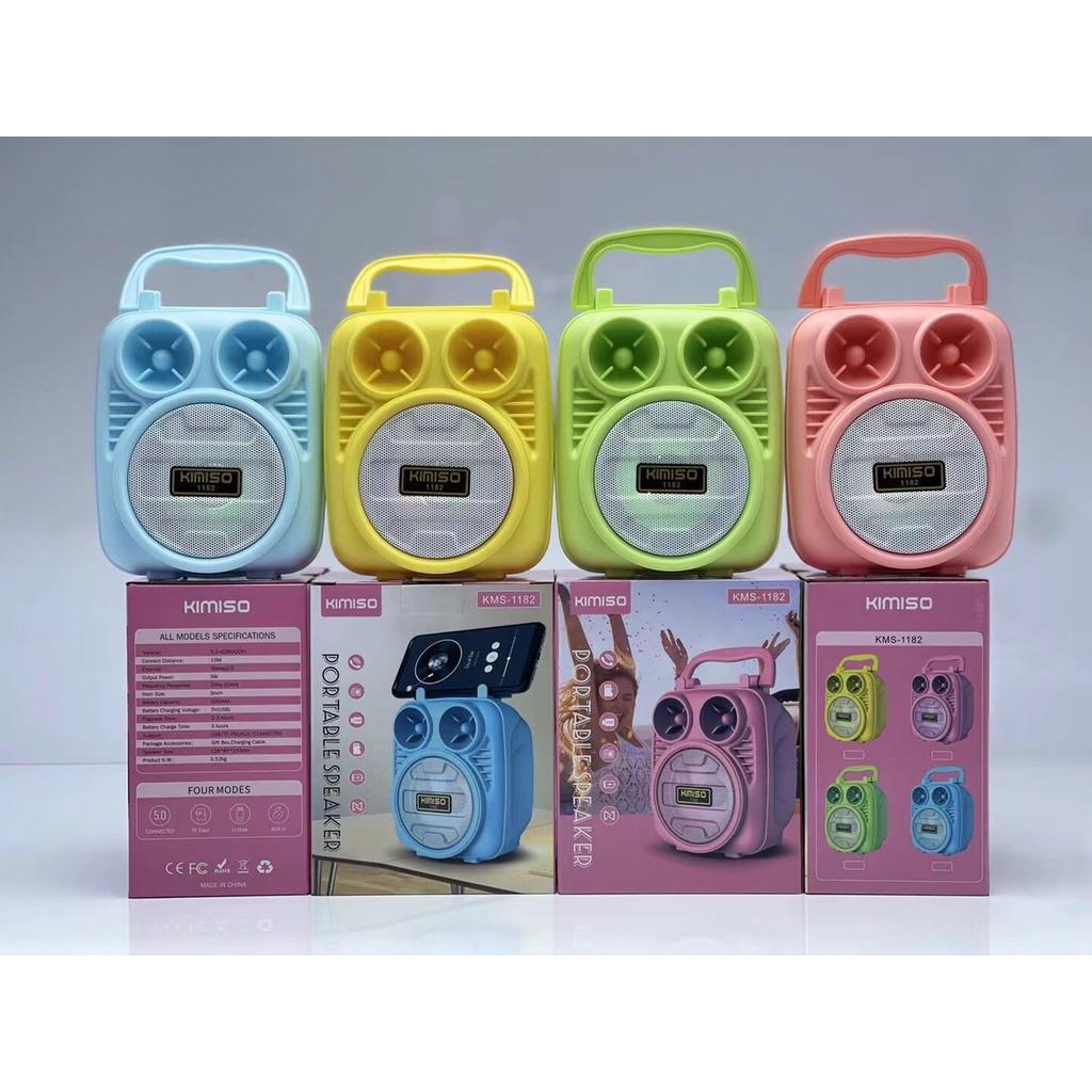 Loa bluetooth mini KIMISO KM-1182 không dây đèn led sống động.