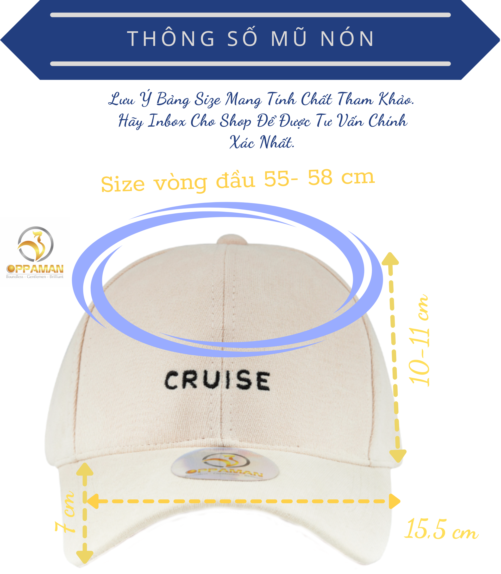 Nón kết nam đẹp chất xịn thêu cruise Oppaman ON4