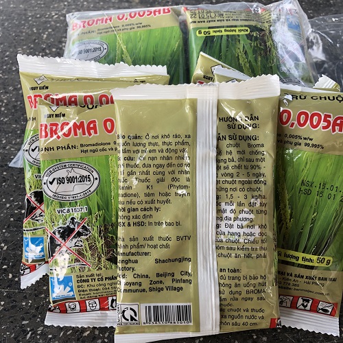 Combo 10 gói Thuốc diệt chuột SINH HỌC thế hệ mới Broma 0.005ab gói 50g