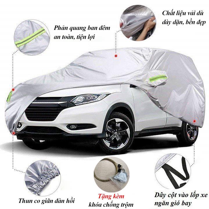 Bạt phủ bảo vệ xe ô tô 3 lớp thông minh, vải dù oxford cao cấp, áo trùm bảo vệ xe Toyota Avanza che nắng,nóng,mưa