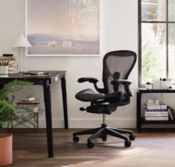 GHẾ AERON CỦA HERMAN MILLER, GHẾ CÔNG THÁI HỌC, GHẾ VĂN PHÒNG, BẢN MÀU ĐEN- KHUNG NHỰA.