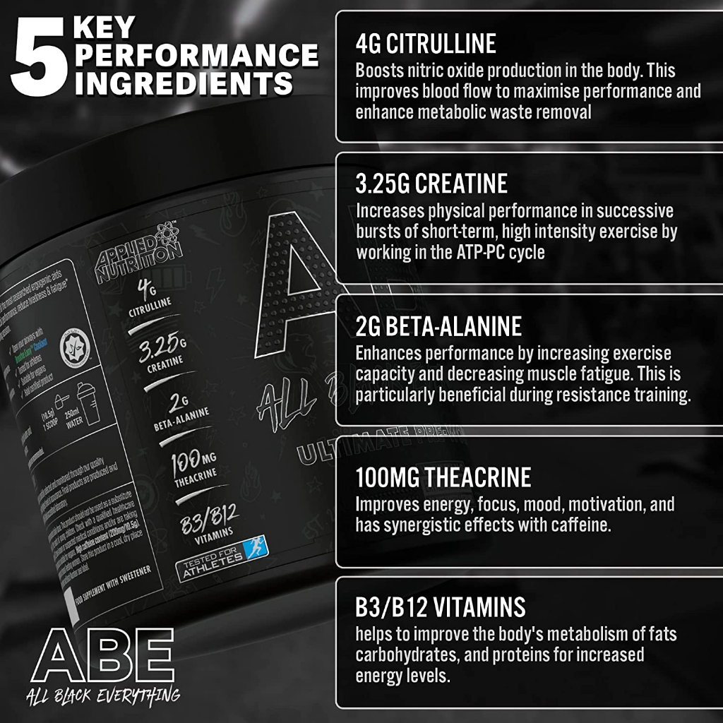 ABE Pre - Workout Sample ABE Hỗ Trợ Tăng Sức Mạnh Trước Tập, Hỗ Trợ Tập Luyện 1 Lần Dùng