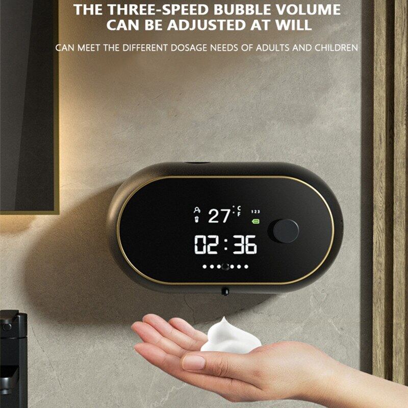 Hộp Tạo Bọt Xà Phòng Hiển Thị Giờ Và Nhiệt Độ BASIN BOXTECH CE tặng 1 chai xà phòng - hàng cao cấp