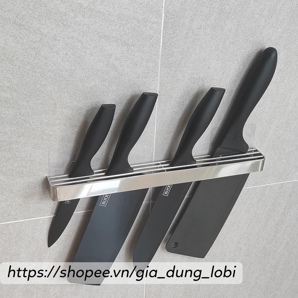Giá treo dao kéo nhà bếp, Kệ treo để dao dán tường bằng inox 3 ngăn dài 30cm