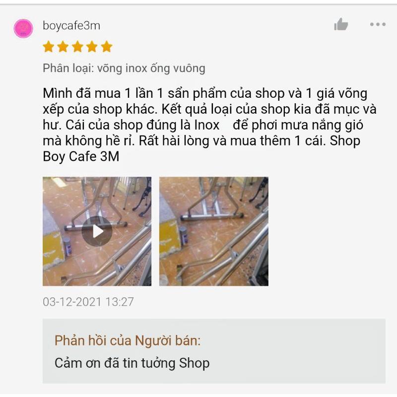 Giá Võng 1984 Inox Cao Cấp Chân Vuông- dày nặng 9kg