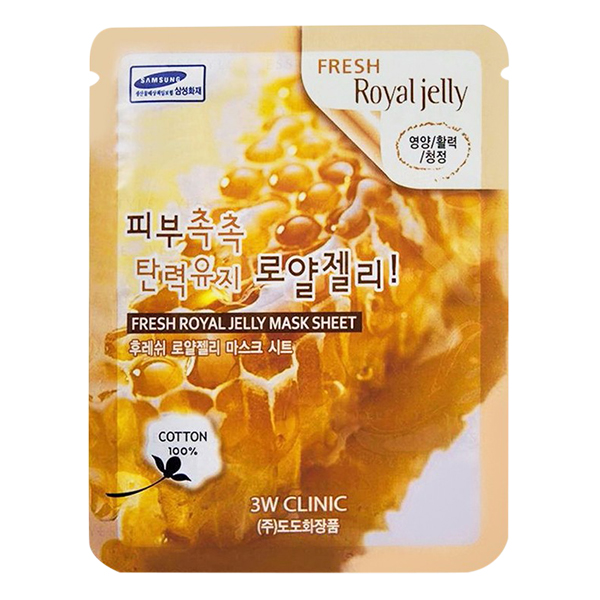 Combo 10 Gói Mặt Nạ Chiết Xuất Sữa Ong Chúa 3W Clinic Fresh Royal Jelly Mask Sheet (23ml x 10)