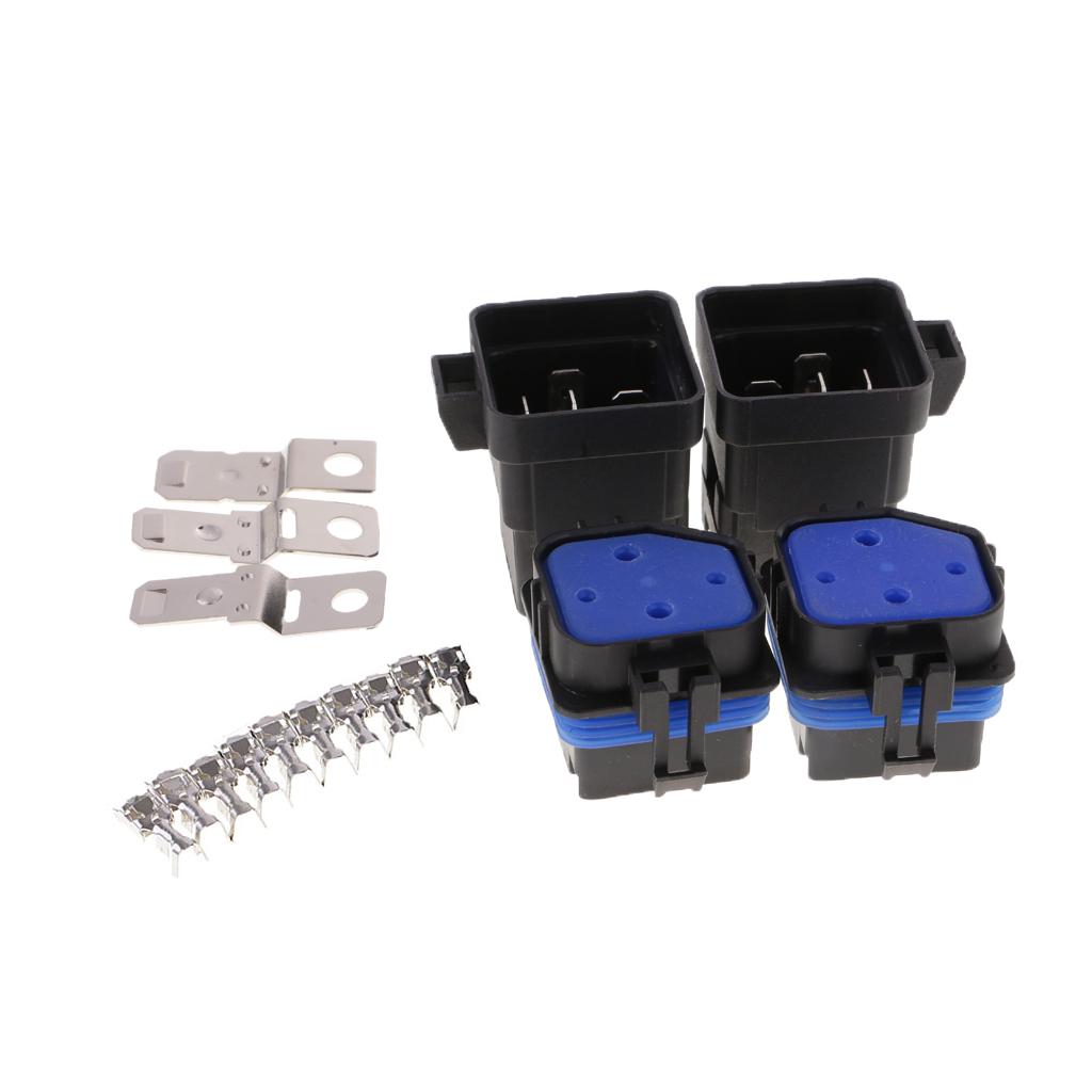 2 Set Universal Car Motorcycle Boat Automotive 40A 12V 5Pin Relay Socket Terminals Kit