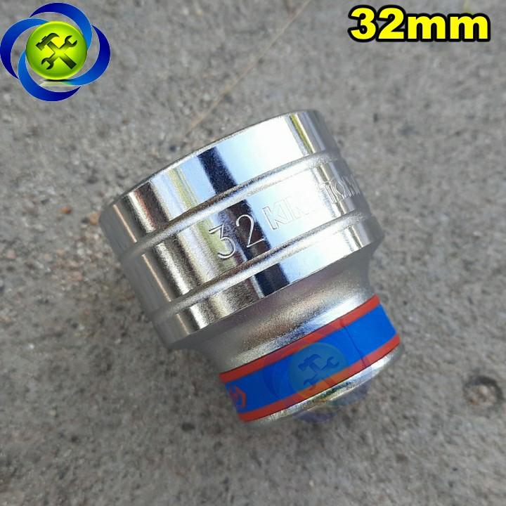 Tuýp trắng ngắn 32mm Kingtony 433532M 1/2 INCH - 32MM 6 CẠNH