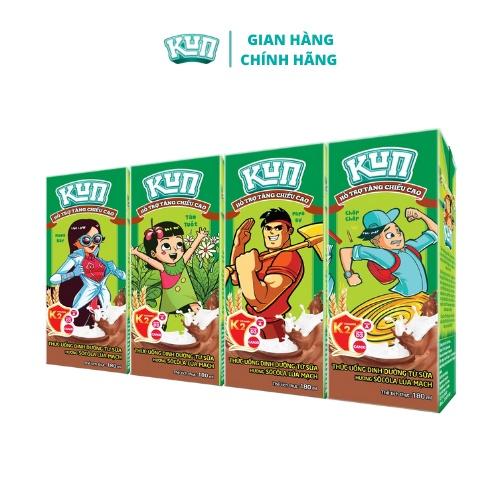 Kun thức uống dinh dưỡng vị Sôcôla lúa mạch thùng 48 hộp x 180ml