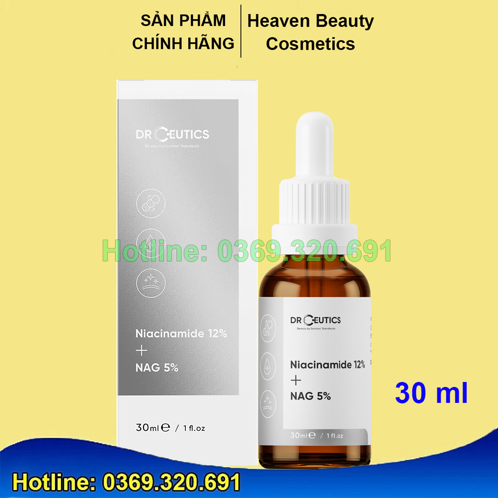 Serum DrCeutics Niacinamide 12% + NAG 5% Giảm Thâm Sáng Da Kiềm Dầu