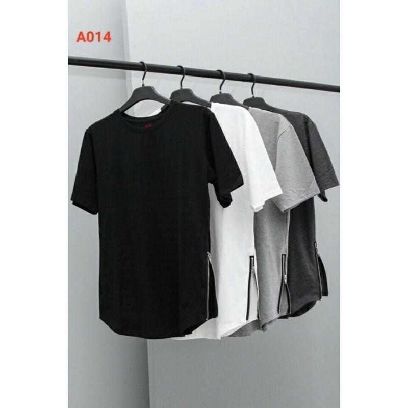 Áo thun cotton khoá zip,áo thun nam nữ,áo thun khoá hông