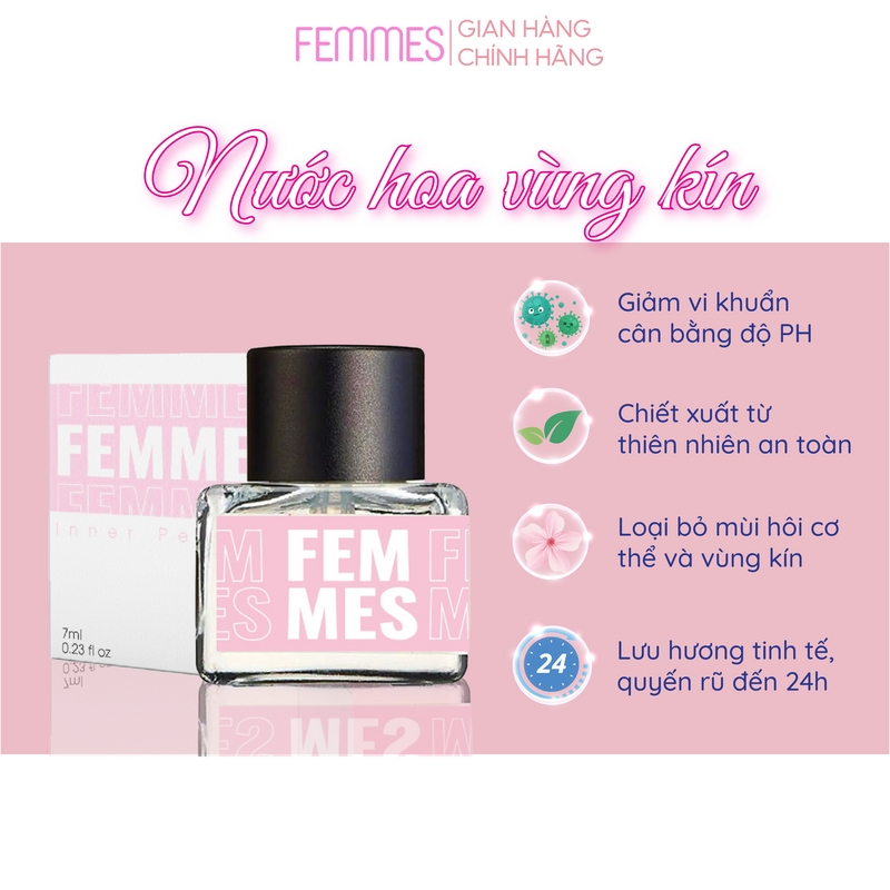 Nước hoa cô bé nữ chính hãng Femmes cao cấp, mùi thơm quyến rũ sexy độ lưu hương tốt dung tích 10ml