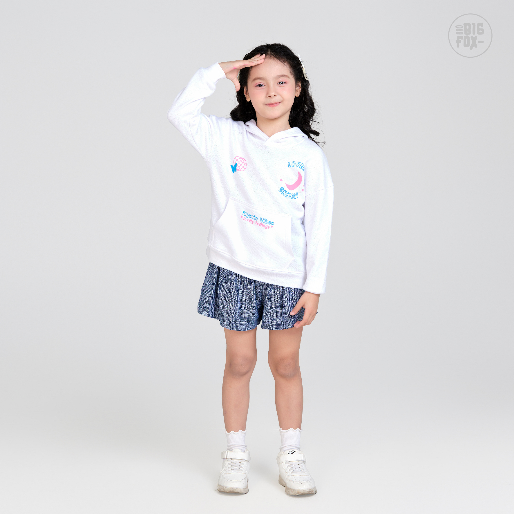 Áo nỉ hoodie cho bé gái Bigfox Miss Meow có mũ mặc nhà mùa thu đông size đại trẻ em 7-15 tuổi 50kg