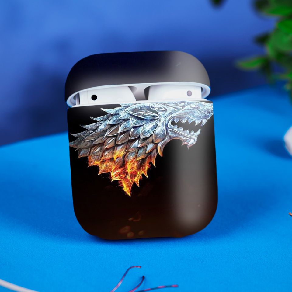 Miếng dán skin chống bẩn cho tai nghe AirPods in hình Game Of Throne - 008 (bản không dây 1 và 2)