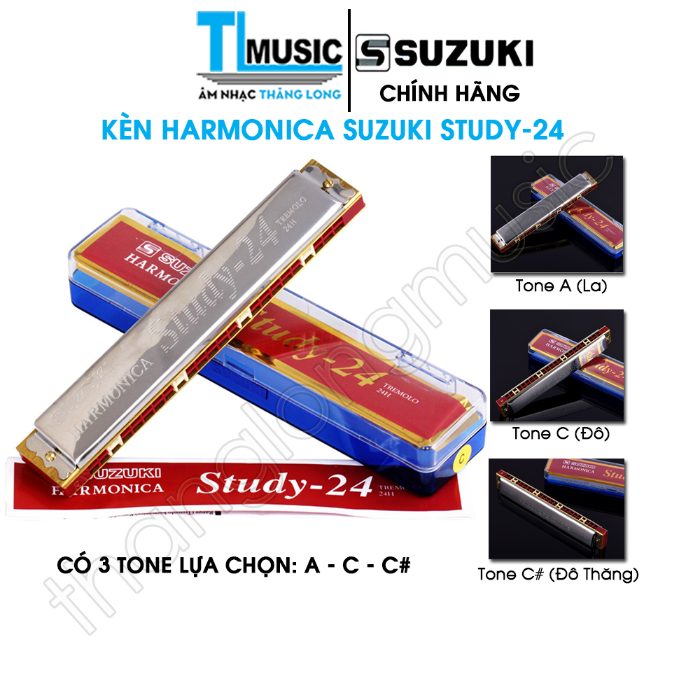 Kèn Harmonica Tremolo Suzuki Winner W16 - W20 - W24 - STUDY24 - Hàng Chính Hãng - STUDY24-TONE C